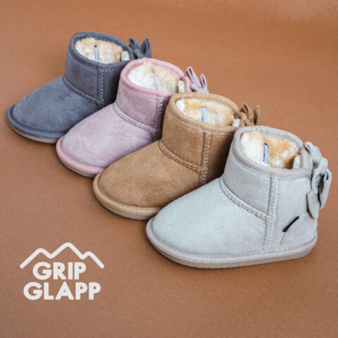 要出典 ベビームートンブーツ GRIP GLAPP バックリボンムートンブーツ ベビーサイズ