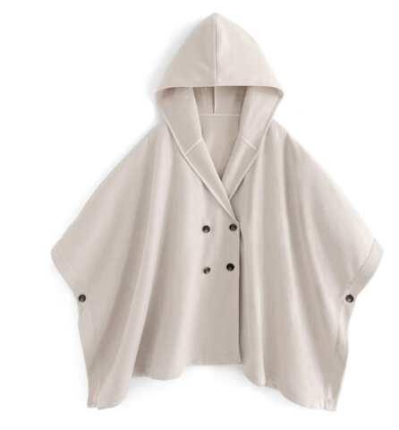 要出典　グレイル　フード付きフェイクウールポンチョ