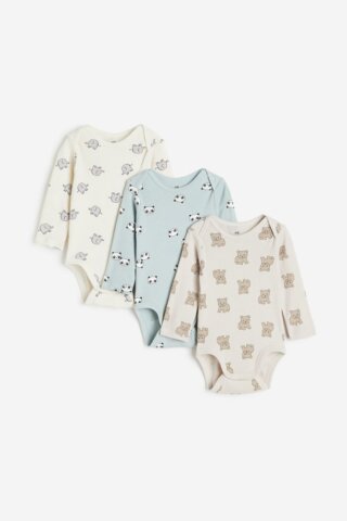要出典 H&M 長袖ボディスーツ 3枚セット