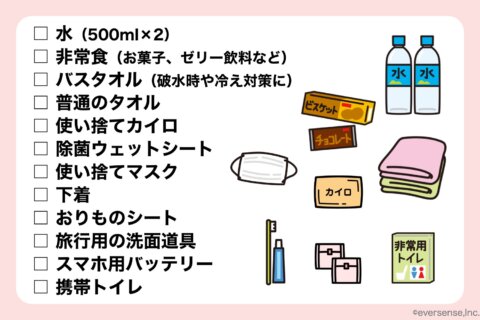 地震 持ち出し リュック リスト