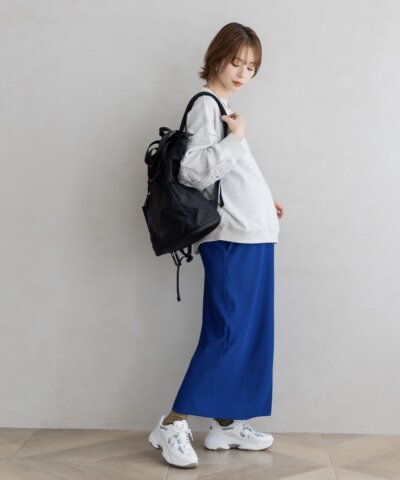 要出典 zozo マタニティ フェリシモMama Moredde リップルカットソー素材がらくちんきれいな 産前産後使えるIラインスカート