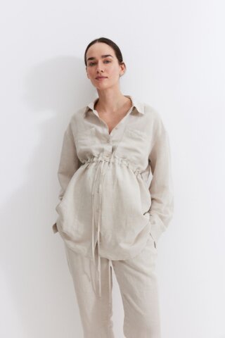 要出典 H&M マタニティ MAMA Before & After リネンブレンドシャツ