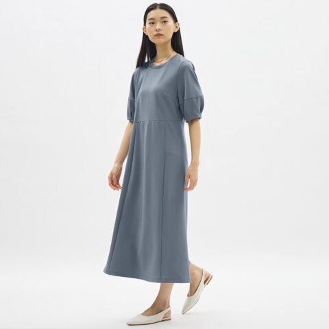 要出典　お知らせ　GU　夏ワンピース　ランタンスリーブワンピース