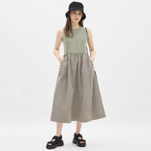 要出典 お知らせ GU 夏ワンピース テックコンビネーションワンピース