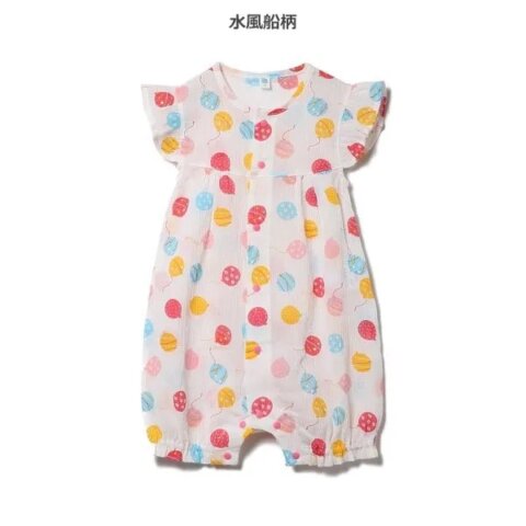 要出典　お知らせ　西松屋　夏服　金魚・風船ノースリーブロンパース