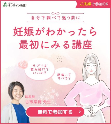 妊娠初期　妊娠したら最初にみる講座　ボタンバナー