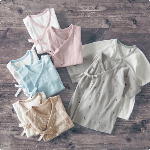 要出典 お知らせ ninaru ベルメゾン 出産準備ベビー服 ニュアンスカラーがお洒落なオーガニックコットン短肌着2枚セット
