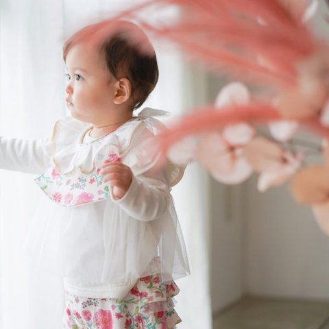要出典 baby おしらせ ハルウララ  ラッフルカラースタイ（名入れ可）