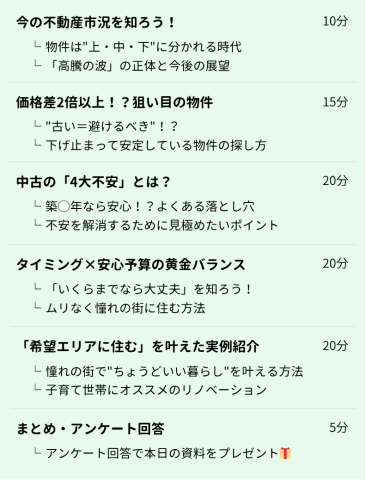 ゼロリノベ　スムナラ　講座内容