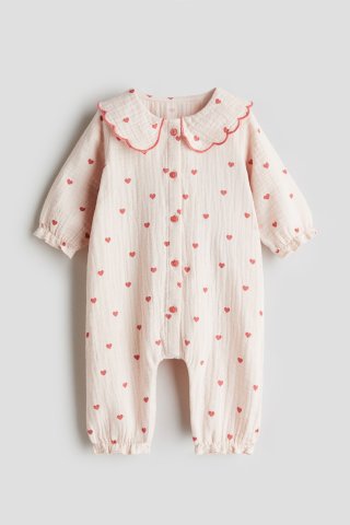 要出典　H&M　ベビー服　コットンモスリンロンパース