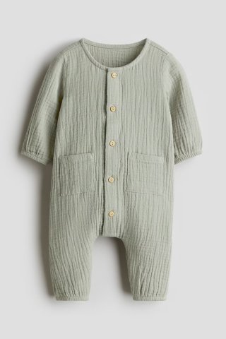 要出典　H&M　ベビー服　コットンモスリンロンパース