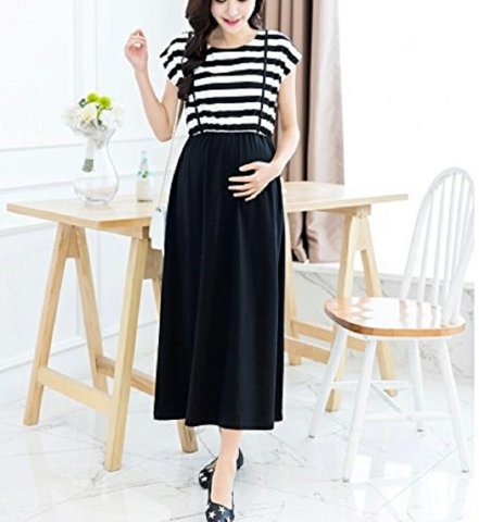 要出典 マタニティワンピース ミウォルナ マタニティワンピース ボーダー
