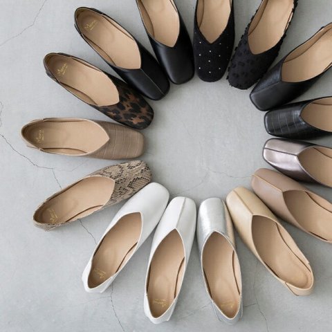 要出典 妊婦 靴 フラットシューズ スクエアトゥ フラットシューズ