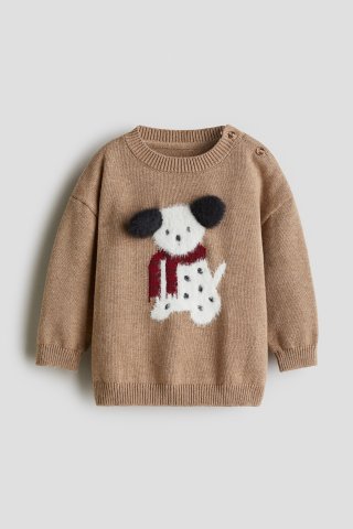 要出典 baby お知らせ H&M ジャカードモチーフ コットンセーター