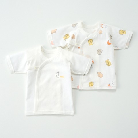 要出典 バースデイ 新生児 2枚組短肌着 (50-60cm miffy)