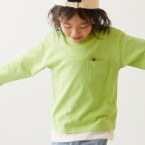 要出典 長袖キッズTシャツ devirock 無地 ポケット付き クルーネック 長袖Tシャツ