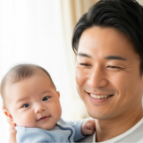 赤ちゃん 抱っこ 笑顔 パパ