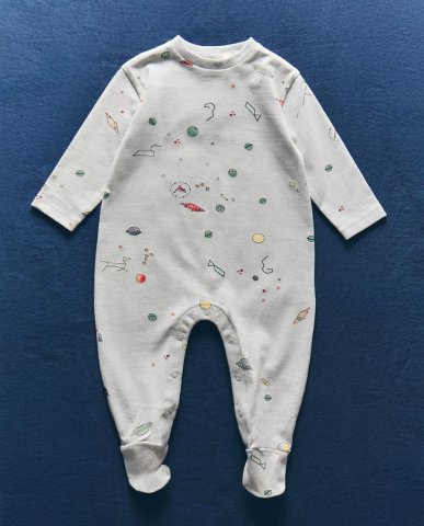 要出典　おしらせ　 ZARA HOME　ベビー コットン スペース ロンパース