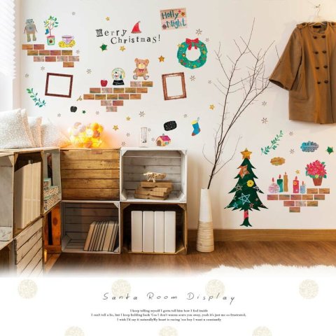 要出典 クリスマスステッカー ウォールステッカー サンタルームディスプレー