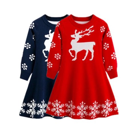 要出典 クリスマス衣装 クリスマス キッズ ニットワンピース