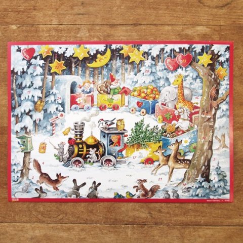 要出典 アドベントカレンダー ドイツ製 アドベントカレンダー S おもちゃを乗せた汽車