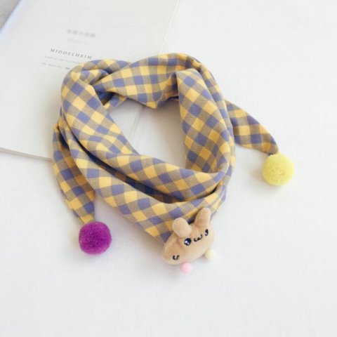 要出典 子ども用 マフラー キッズ 三角ストール キッズマフラー チェック柄