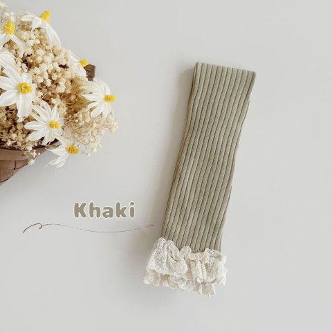 要出典 ベビーレギンス リブ レース フリル レギンス