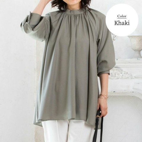 要出典 授乳トップス メルシーミミ ギャザーブラウス