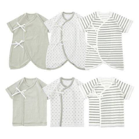 要出典 新生児肌着 チャックル 新生児肌着 6枚組