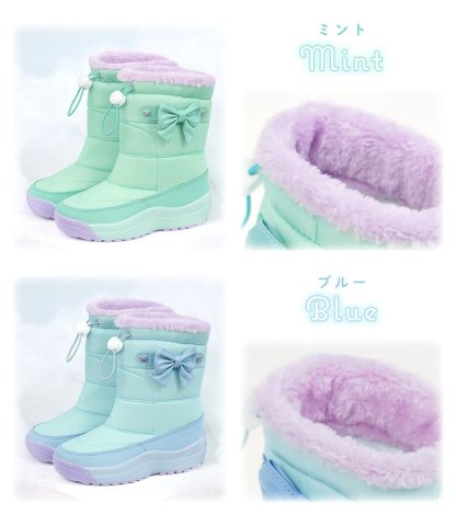 要出典 スノーブーツ キッズ アリサナ スパイク付き リボンブーツ