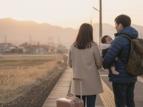 冬　旅行　帰省　家族