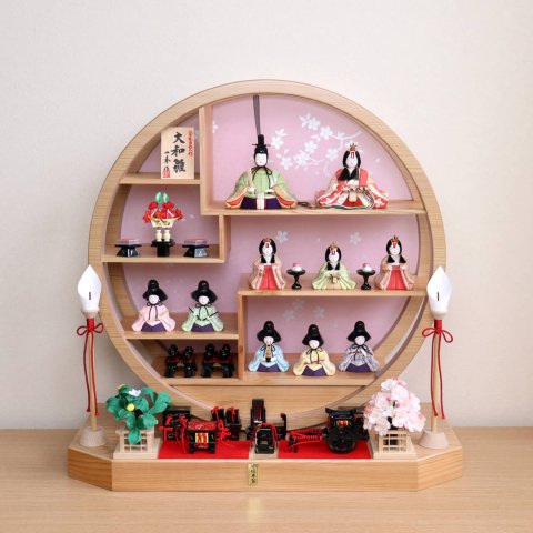 要出典 雛人形 木村一秀作 杉 円窓 大和雛10人