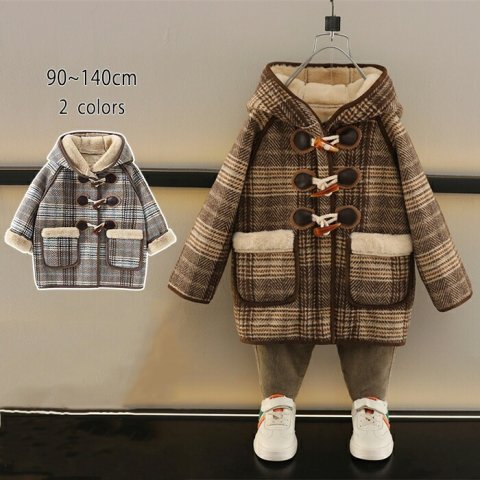 要出典 キッズダッフルコート フード付き ダッフルコート