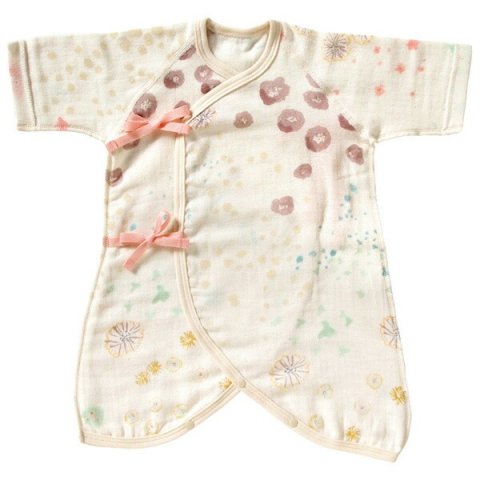 要出典 コンビ肌着 10mois（ディモワ）ナオミイトウ わたガーゼ コンビ肌着 アメザイク