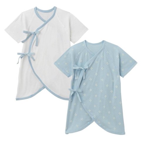 要出典 コンビ肌着 ベルメゾン オーガニックコットン ニュアンスカラー ベビー肌着2枚セット