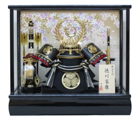 要出典 五月人形 弓戸人形 徳川家康 兜ケース飾り 木製弓太刀付