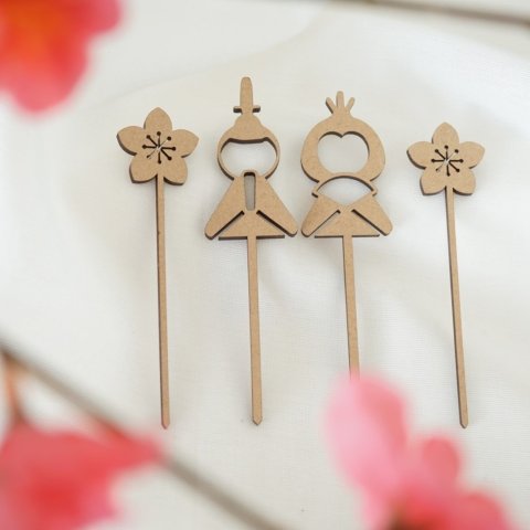 要出典 ひなまつりケーキ ケーキトッパー ひな祭り 4本セット