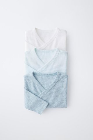 要出典 ninaru お知らせ ZARA 出産準備 リブ編みキモノネックボディスーツ 3枚パック