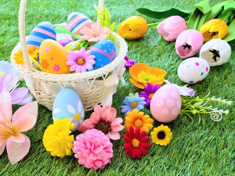 イースター 卵 春 チューリップ