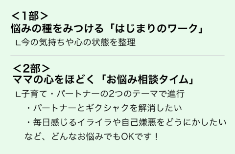 子育て相談室　講座内容