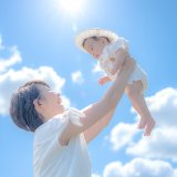 赤ちゃん 紫外線対策　帽子　UVグッズ　夏　春　親子 空