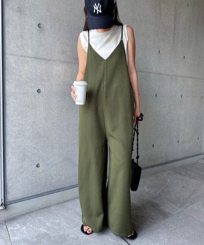 要出典 マタニティサロペットアンドミー ワイドレグサロペット