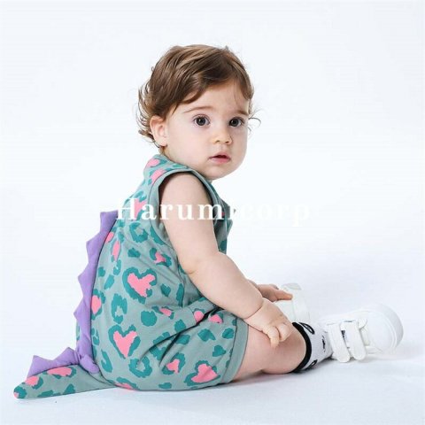 要出典 baby お知らせ なりきりベビー服 ベビー 恐竜ロンパース