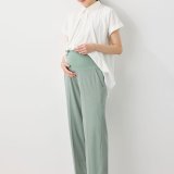 要出典 お知らせ ninaru マタニティパンツ 夏 エンジェリーベ 接触冷感カノコストレッチワイドテーパードパンツ