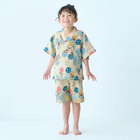 要出典  甚平 女の子 ベルメゾン ディズニー 甚平 キッズダブルガーゼかぶり