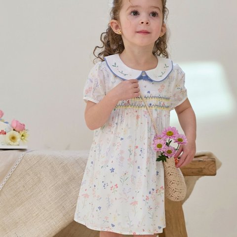 要出典 子ども ワンピース デイブアンドベラ リバティ柄ワンピース