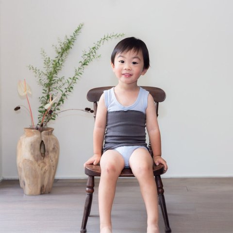 要出典 子ども 腹巻き ソワン オーガニックコットン くすみカラー 子ども腹巻 2枚組