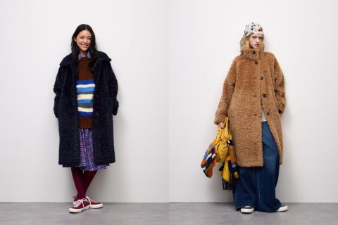 要出典　ninaru お知らせ　ユニクロ・GU　マタニティに使える服　GU フラッフィーボアロングコート