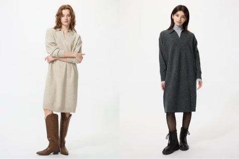 要出典　ninaru お知らせ　ユニクロ・GU　マタニティに使える服　ユニクロ スフレヤーンポロワンピース